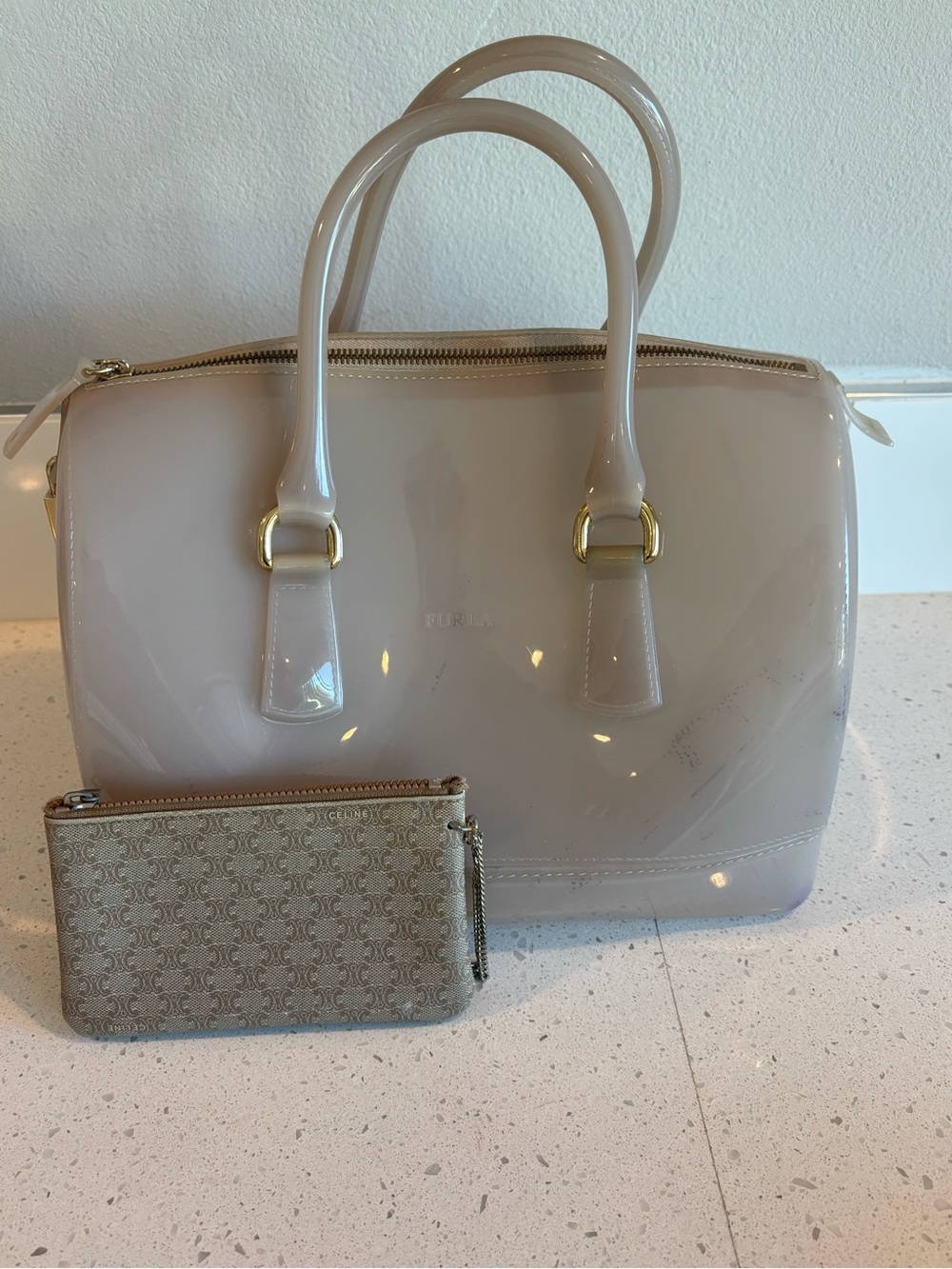 Furla Rose Candy Glossy Dome Satchel - Picture 10 of 10